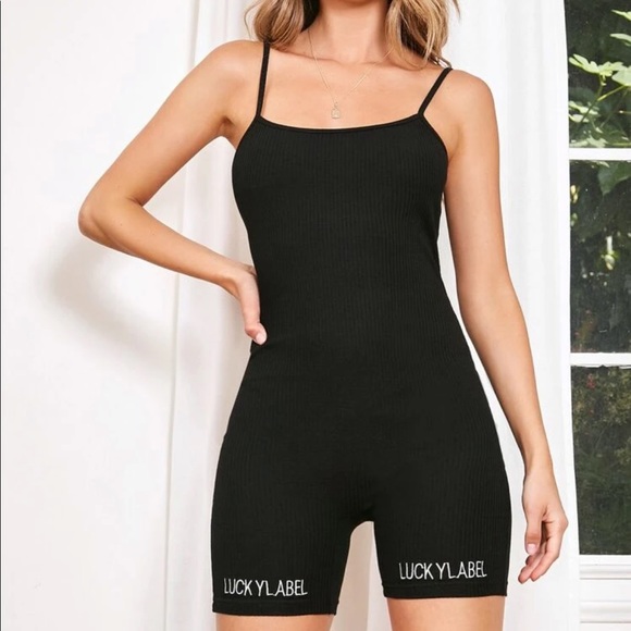Lucky Label Ribbed Romper - Picture 3 of 4